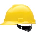 V-Gard™ Slotted Hard Hat, Ratchet Suspension, Yellow