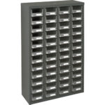 KPC-400 Parts Cabinet, Galvanized Steel, 48 Drawers, 22-3/5" x 8-7/10" x 36-9/10", Grey