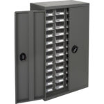 KPC-400 Parts Cabinet, Galvanized Steel, 48 Drawers, 22-3/5" x 10-4/5" x 36-9/10", Grey