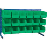 Louvered Rack with Bins, 18 Bins, 36" W x 8-1/4" D x 22" H