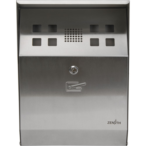 Smoking Receptacle, Wall-Mount, Stainless Steel, 1.6 Litres Capacity, 13-4/5" Height