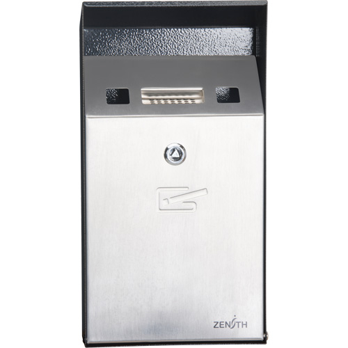 Smoking Receptacle, Wall-Mount, Stainless Steel, 1 Litre Capacity, 11-4/5" Height