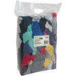 Recycled Material Wiping Rags, Cotton, Mix Colours, 10 lbs.
