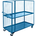 Wire Mesh Utility Cart, Steel, 24" x 63" x 39", 2400 lbs. Capacity