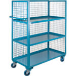 Wire Mesh Utility Cart, Steel, 30" x 63" x 75", 2400 lbs. Capacity
