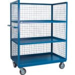 Wire Mesh Utility Cart, Steel, 30" x 63" x 51", 2400 lbs. Capacity