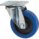 Blue Caster, Swivel, 5" (127 mm), Rubber, 400 lbs. (181 kg.)
