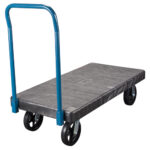Plastic Platform Trucks, 60" L x 30" W, 2000 lbs. Cap., Mold-on Rubber Wheels