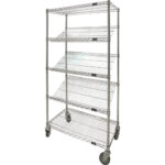 Slanted Shelf Cart, 5 Tiers, 24" W x 69" H x 48" D