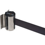 Wall Mount Barrier, Steel, Screw Mount, 12', Black Tape