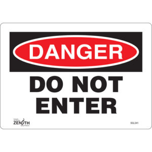 "Do Not Enter" Sign, 7" x 10", Vinyl, English