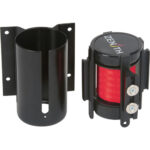 Wall Mount Barrier with Magnetic Tape, Steel, Screw Mount, 7', Red Tape