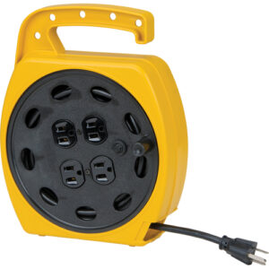 Wind-Up Extension Cord, 25', SJT, 16/3 Gauge, 10 A
