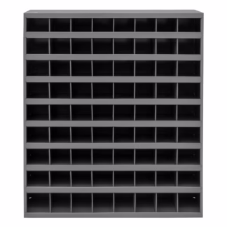 Steel Storage Bin Cabinet, 33-3/4" W x 12" D x 42" H, Grey