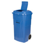 Roll Out Recycling Bin, Curbside, Polyethylene, 65 US gal.