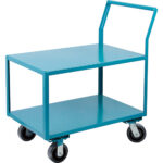 Heavy-Duty Low Profile Shop Carts, 2 Tiers, 24" W x 48" D x 41" H, 2400 lbs. Cap.