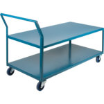 Heavy-Duty Low Profile Shop Carts, 2 Tiers, 30" W x 72" D x 40" H, 1200 lbs. Cap.